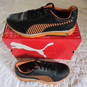 Puma Black and Orange Golf Shoes